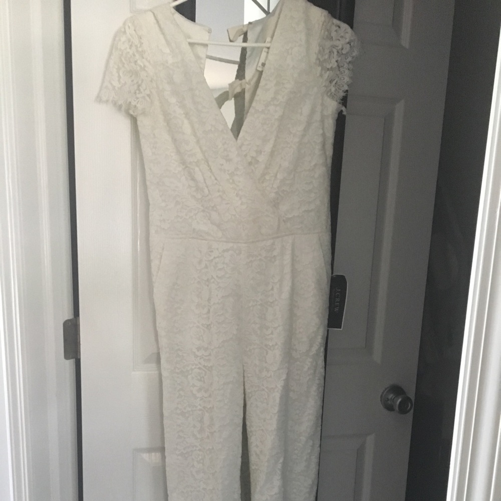 J crew lace ivory jumpsuit bridal 00 - Picture 5 of 8